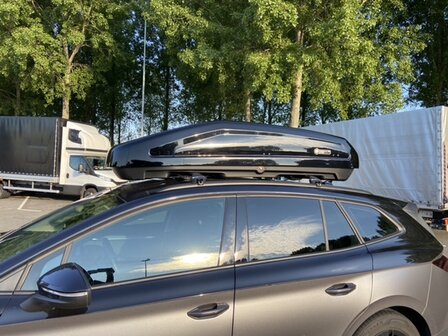 Modula Evo 550 liter dakkoffer Hoogglans zwart nieuw model