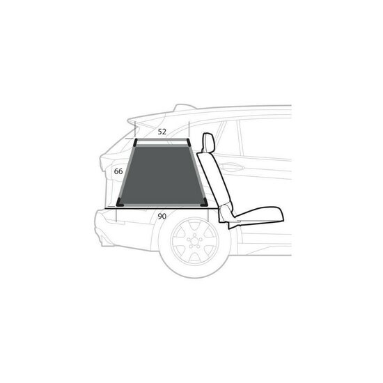 Lampa auto-hondenbench 55 x 90 x 66H cm