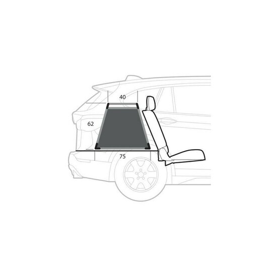 Lampa auto-hondenbench 55 x 75 x 62H cm