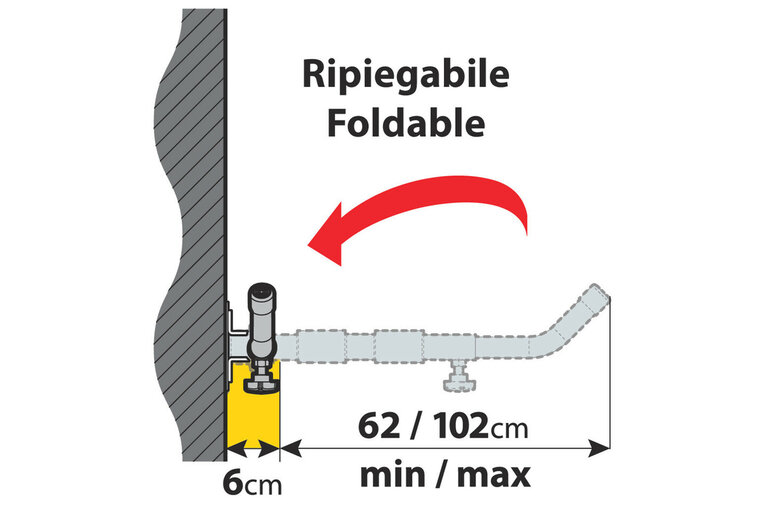 Nordrive dakkoffer muurbeugel - Liggend